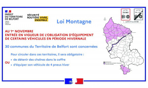 Entrée en vigueur de l'obligation d'équipement des véhicules en période hivernale